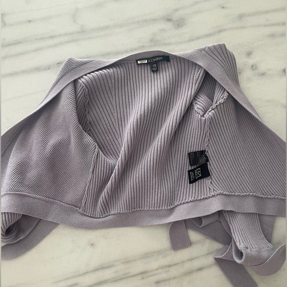 Toccin purple knit wrap sweater. Cropped. Size XS - Picture 11 of 15